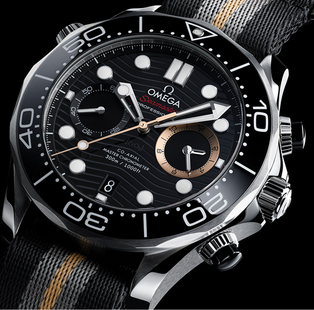 OMEGA Seamaster Diver 300M Chronograph 007 First Light 44mm - Black on Fabric Strap